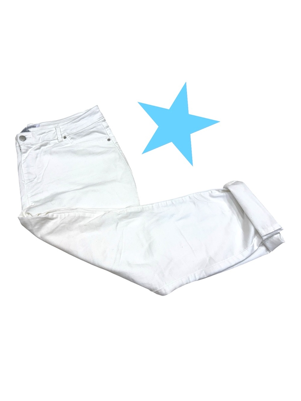 EUC. d. jeans White Stretch Skinny Ankle Jeans. Size 16.